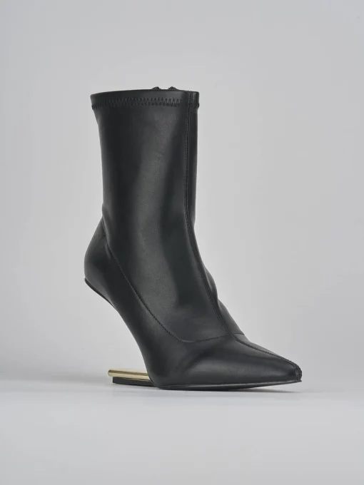 Stivaletti tacco 7cm pelle nero