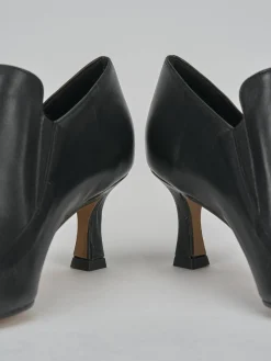 Stivaletti tacco 5cm pelle nero