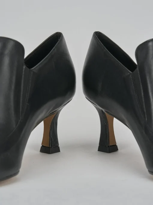 Stivaletti tacco 5cm pelle nero