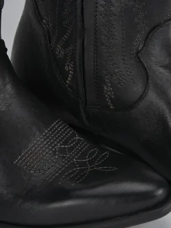 Stivaletti tacco 2cm pelle nero