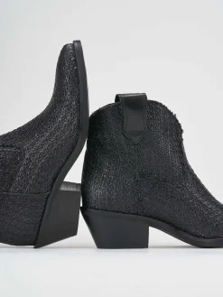 Stivaletti tacco 4cm pelle nero