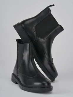 Stivaletti tacco 1cm pelle nero
