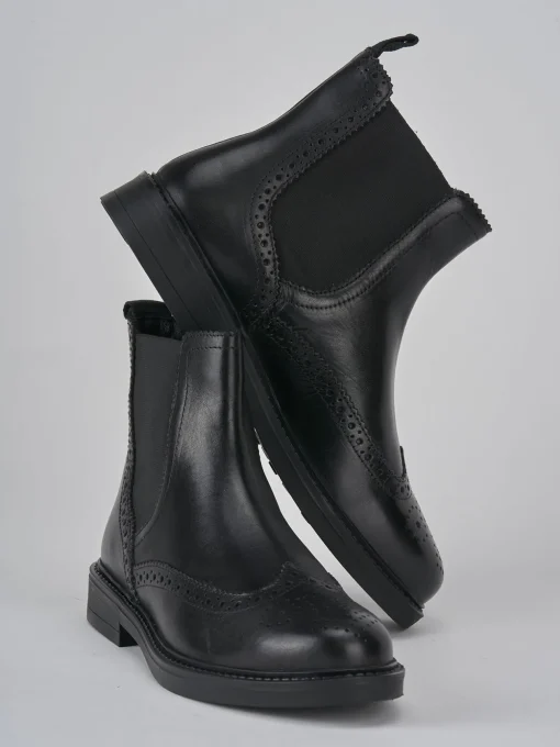 Stivaletti tacco 1cm pelle nero