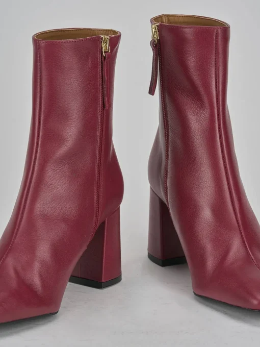 Stivaletti tacco 7cm pelle rosso