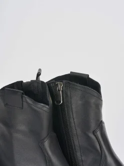 Stivaletti tacco 4cm pelle nero