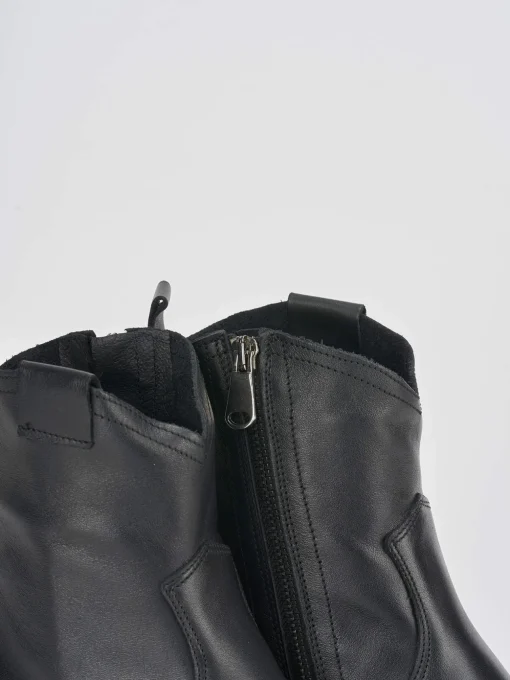 Stivaletti tacco 4cm pelle nero