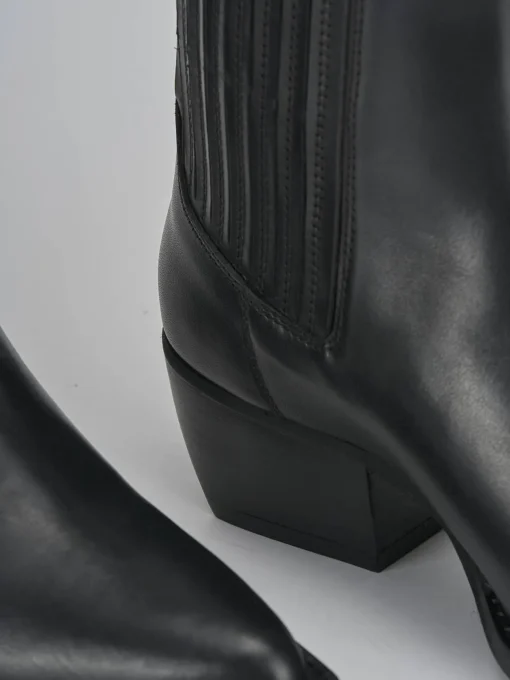 Stivaletti tacco 3cm pelle nero