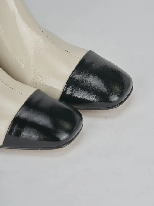 Stivaletti tacco 5cm pelle bianco