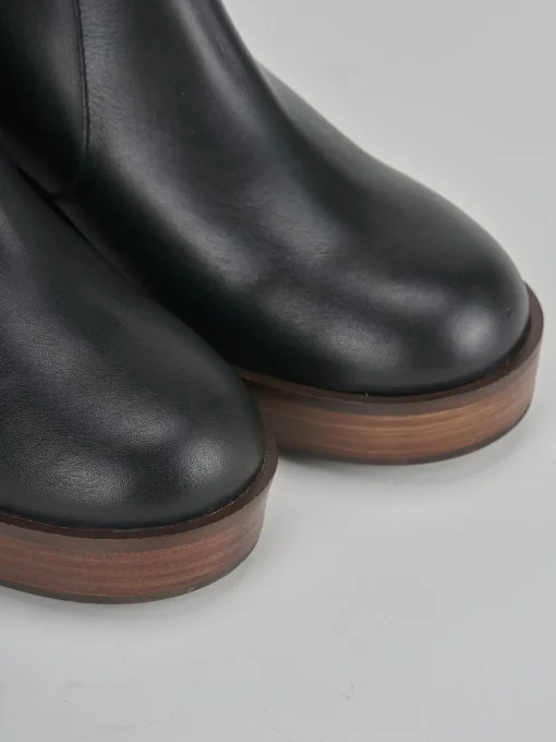 Stivaletti tacco 6cm pelle nero