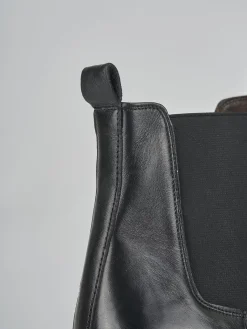 Stivaletti tacco 3cm pelle nero