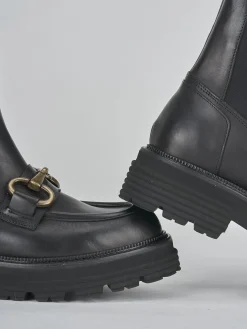 Stivaletti tacco 3cm pelle nero