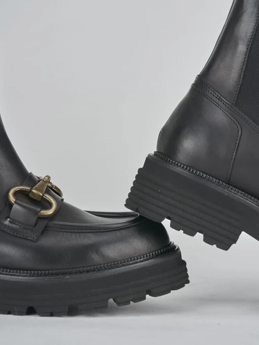 Stivaletti tacco 3cm pelle nero