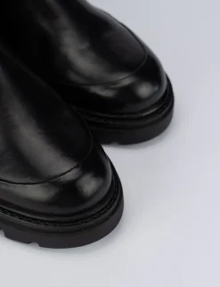 Stivaletti tacco 2cm pelle nero