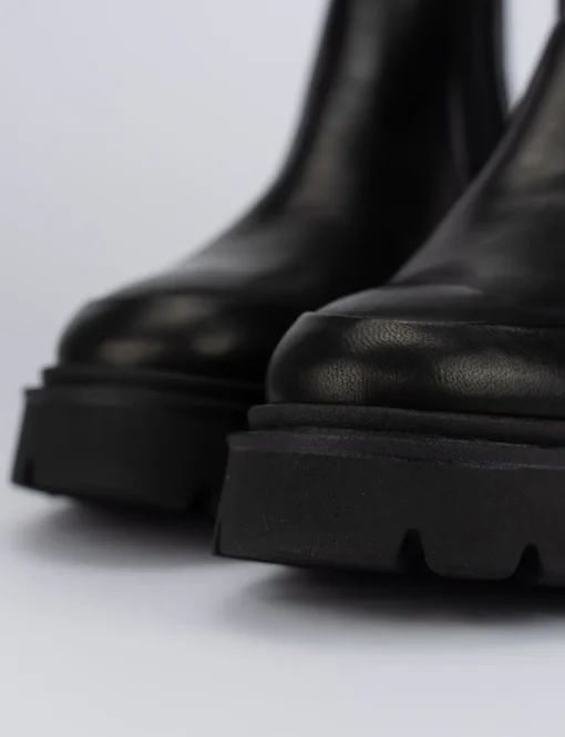 Stivaletti tacco 1cm pelle nero
