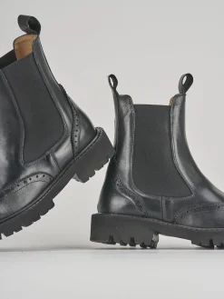 Stivaletti tacco 2cm pelle nero