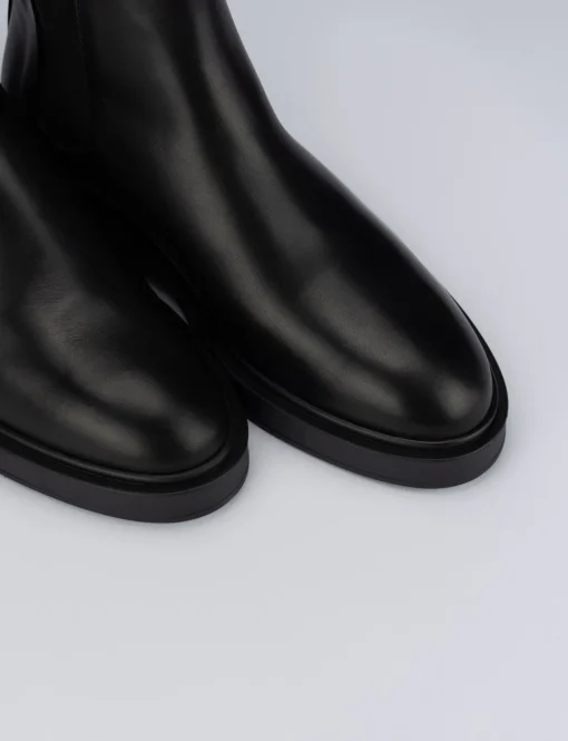 Stivaletti tacco 2cm pelle nero