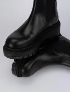 Stivaletti tacco 1cm pelle nero