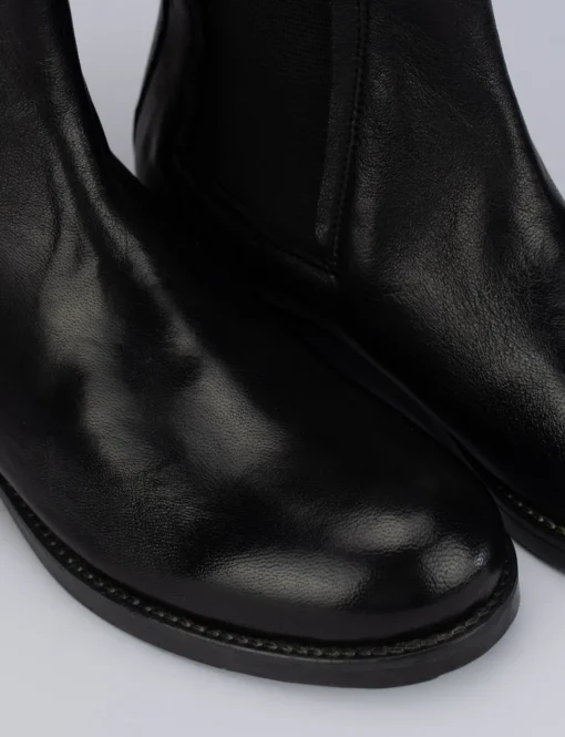 Stivaletti tacco 1cm pelle nero