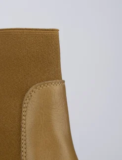 Stivaletti tacco 1cm pelle marrone