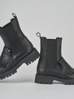 Stivaletti tacco 2cm pelle nero