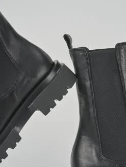 Stivaletti tacco 1cm pelle nero