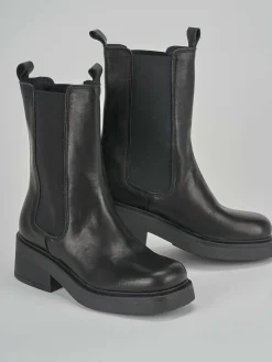 Stivaletti tacco 3cm pelle nero