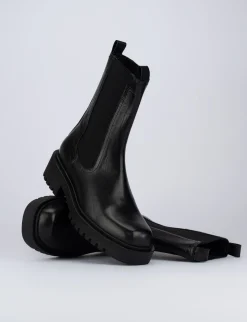 Stivaletti tacco 2cm pelle nero
