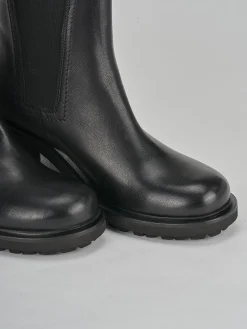 Stivaletti tacco 5cm pelle nero