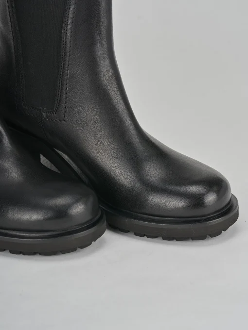 Stivaletti tacco 5cm pelle nero