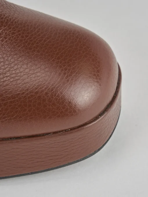 Stivaletti tacco 7cm pelle marrone