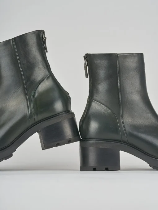 Stivaletti tacco 5cm pelle verde