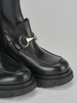 Stivaletti tacco 5cm pelle nero