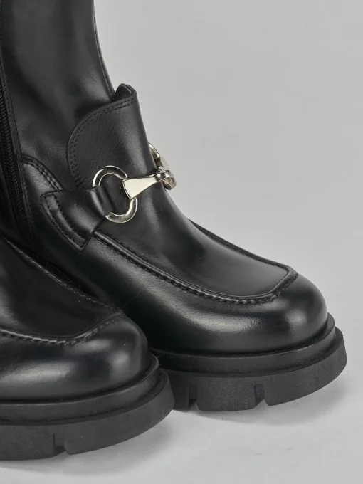 Stivaletti tacco 5cm pelle nero