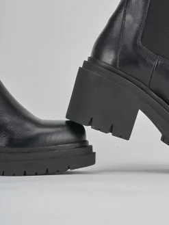 Stivaletti tacco 5cm pelle nero