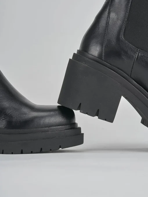 Stivaletti tacco 5cm pelle nero