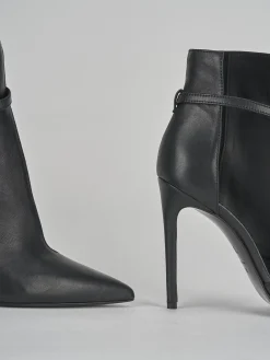 Stivaletti tacco 10cm pelle nero