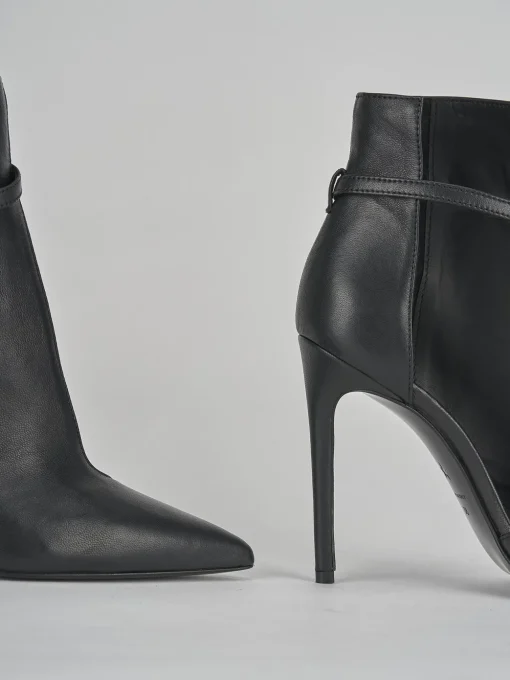 Stivaletti tacco 10cm pelle nero