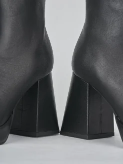 Stivaletti tacco 7cm pelle nero