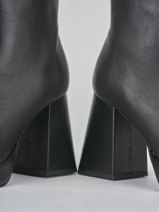 Stivaletti tacco 7cm pelle nero
