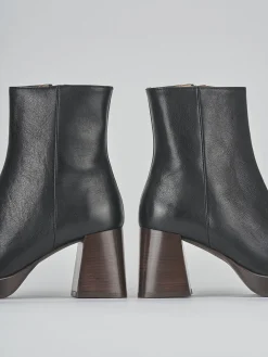 Stivaletti tacco 6cm pelle nero