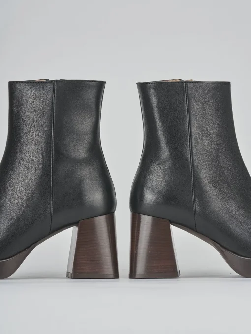Stivaletti tacco 6cm pelle nero