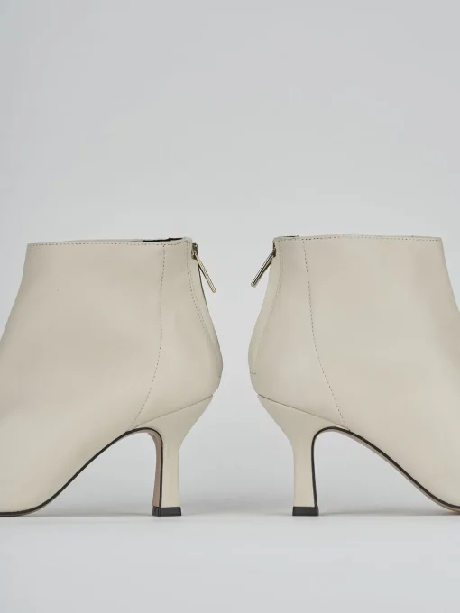 Stivaletti tacco 7cm pelle bianco