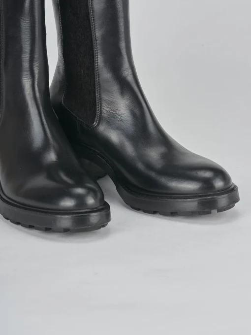 Stivaletti tacco 6cm pelle nero