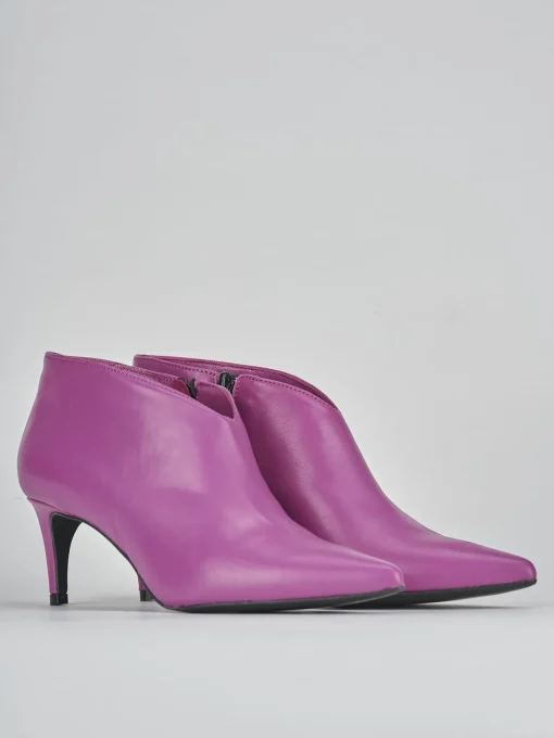 Stivaletti tacco 5cm pelle viola