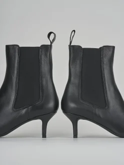 Stivaletti tacco 5cm pelle nero