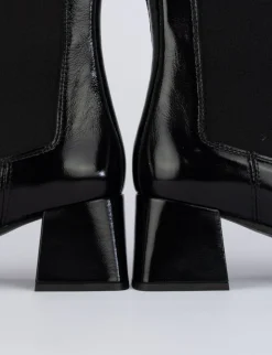 Stivaletti tacco 5cm pelle nero