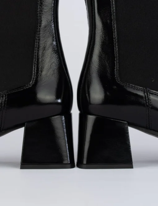 Stivaletti tacco 5cm pelle nero