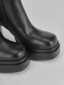 Stivaletti tacco 8cm pelle nero