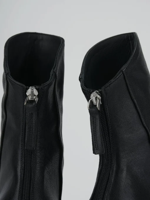 Stivaletti tacco 6cm pelle nero