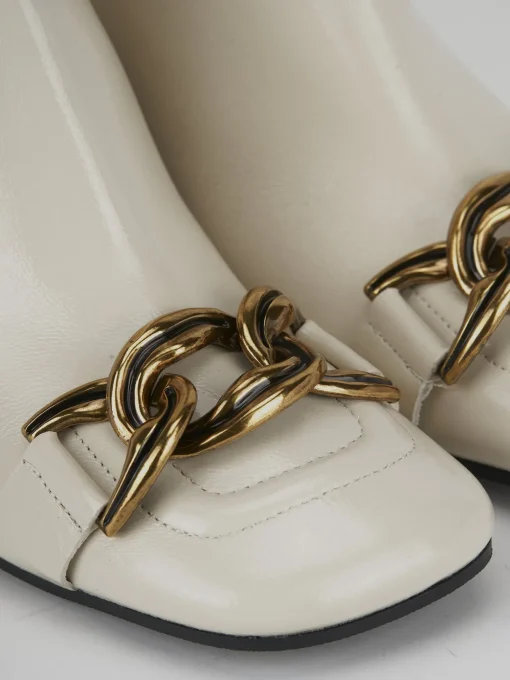 Stivaletti tacco 9cm pelle beige